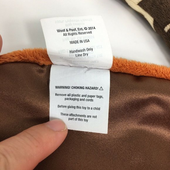 Woof & Poof Giraffe Plush Lovey Security Blanket Satin Side Brown Orange Soft - Picture 8 of 12